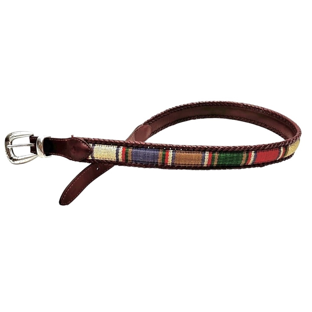 BRIGHTON Vintage Woven Serape braided leather belt